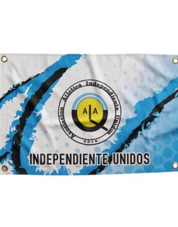 Bandera deportiva personalizada sublimada con escudo y colores del club - Sublime Sport