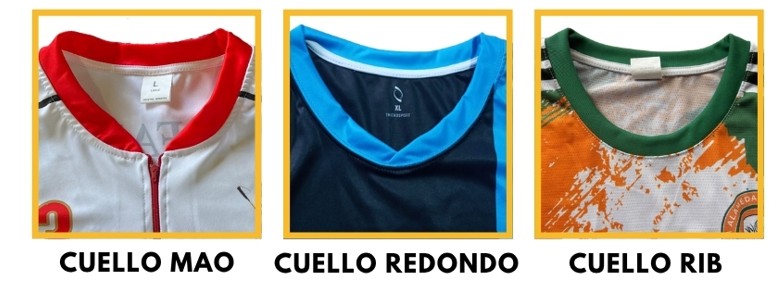 Tipos de cuello camisetas deportivas - cuello en V y chomba