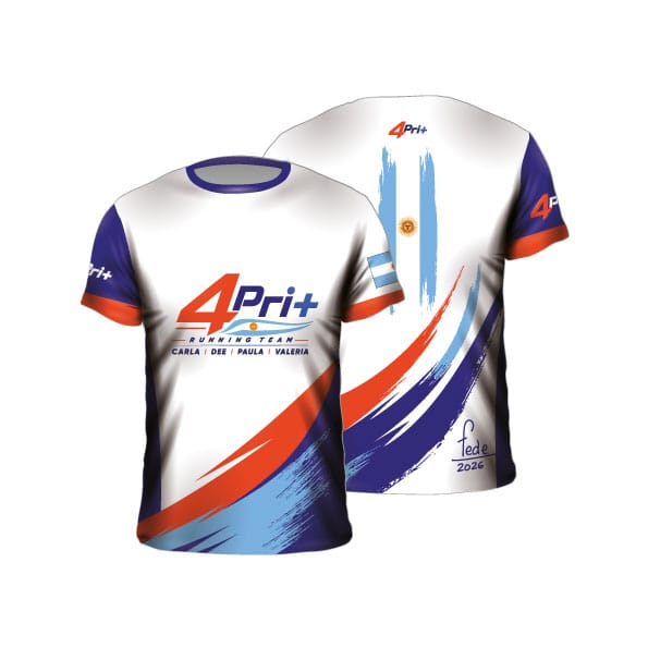 Remera running sublimada personalizada equipo bandera argentina