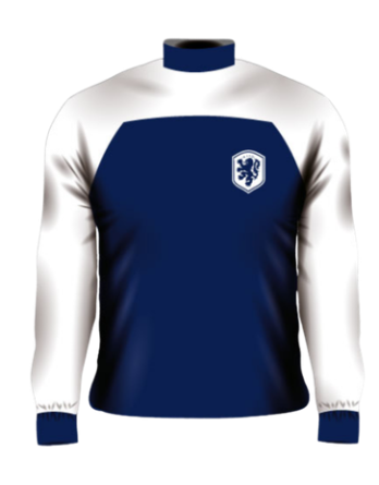 buzo deportivo personalizado medio cierre azul blanco sublimado equipo