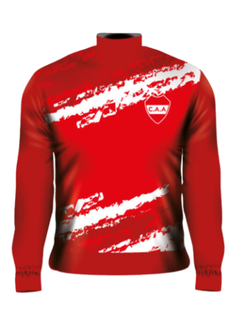 buzo deportivo sublimado medio cierre rojo blanco personalizado equipo futbol