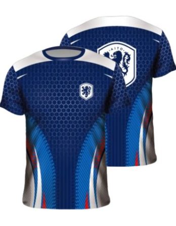 Camiseta handball sublimada azul personalizada equipo